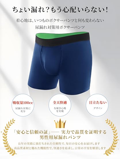 Amazon.co.jp: [TIICHOO] 失禁ボクサーパンツ男性用 綿 尿漏れ 紳士